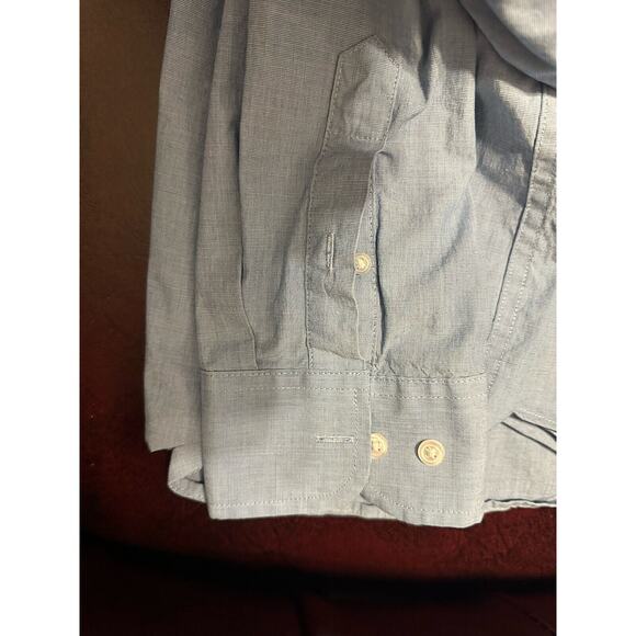 George Mens Dress Shirt Button Down Size L(42-44) Blue Long Sleeve Classic Fit - Picture 11 of 11